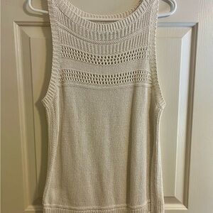 LOFT Cream Knit Tank Top
